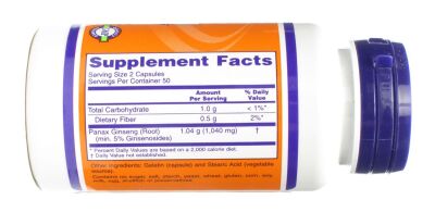 NOW Foods Panax Ginseng 500mg - 250 Kapseln 5% Ginsenosides