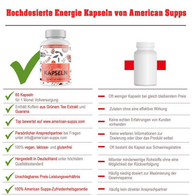 American Supps Energie Booster - 60 Kapseln