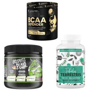 Sylvester Stallone Hollywood Pump Stack Undisputed Pump + American Supps Tribulus + Kevin Levrone BCAA Defender