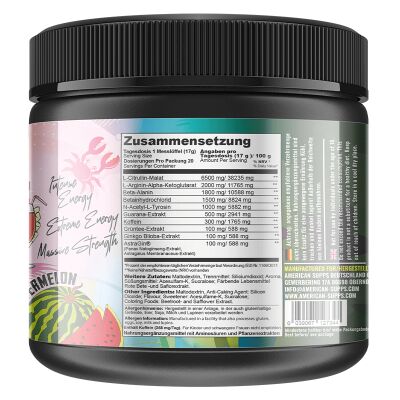 American Supps Radical Riot V3 Hardcore Version Pre Workout 340g Watermelon